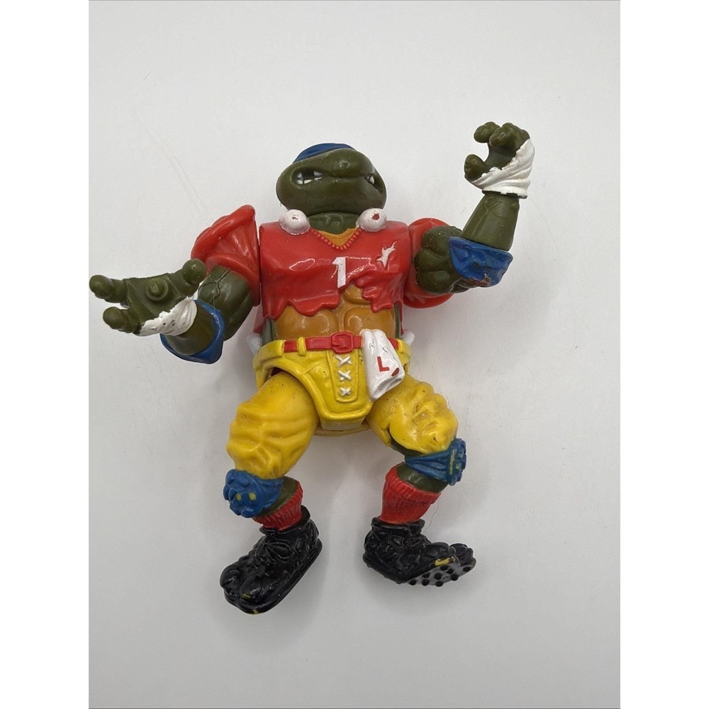 Vintage TMNT Leonardo Football Player Action Figure Teenage Mutant Ninja Turtles